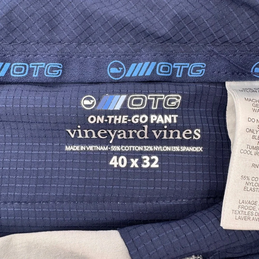 Vineyard Vines On-The-Go Pant Mens 40x32 Grey Stretch Chino Performance 9263